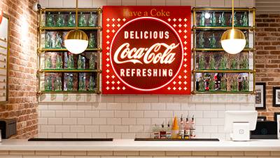 coca cola retail store sign