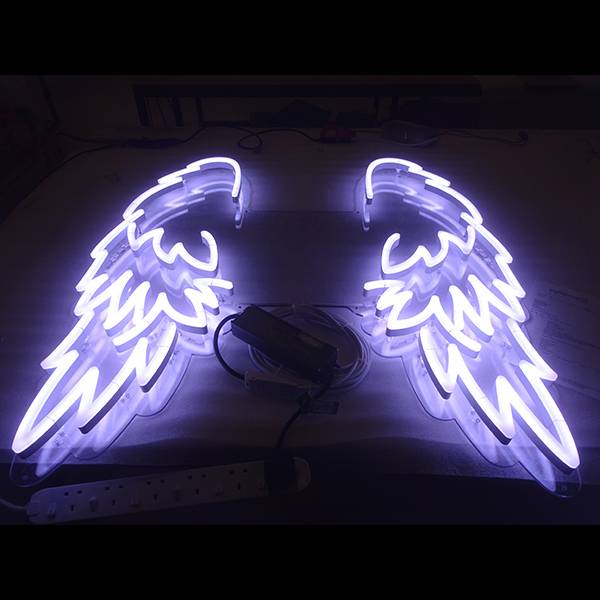 neon wings angel led signs lights installation put