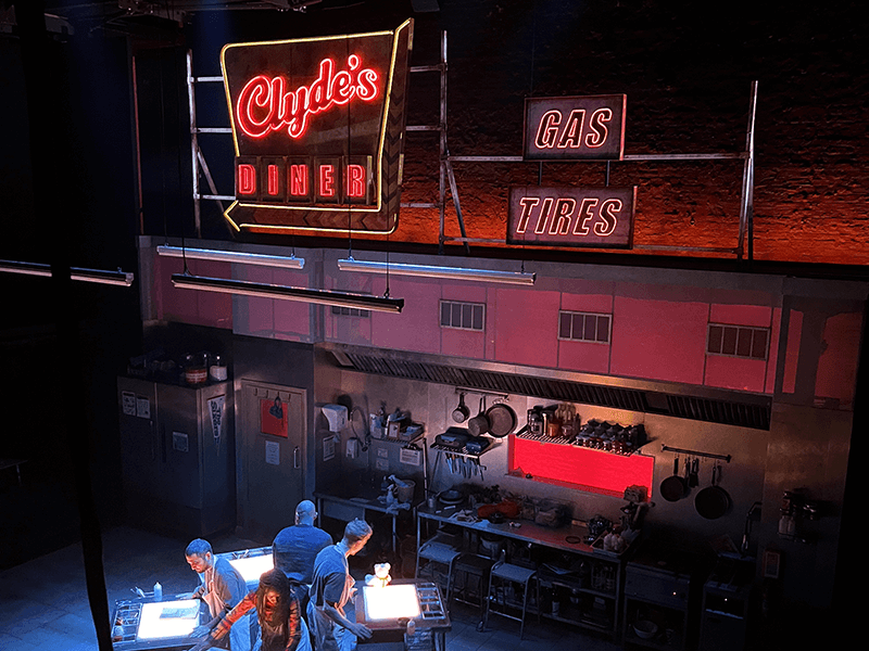 theatre signage clydes diner